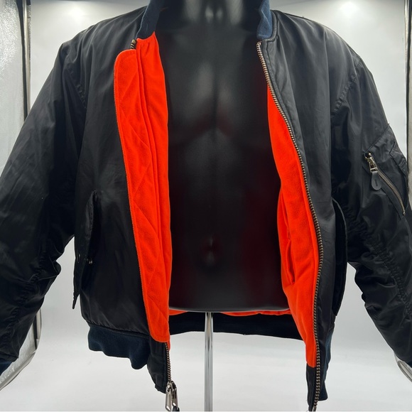 elk mont Other - Vintage 70’s Elk‎ Mont MA-1 flight jacket size L black and orange. Ribbed collar